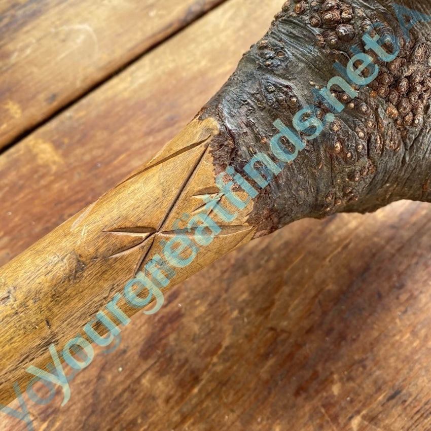 Antique Folk Art Hand Carved Mythical Creature Staff Wood Yourgreatfinds