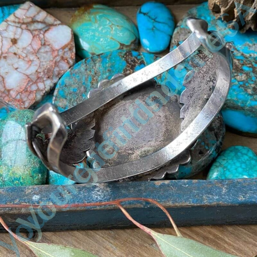 Best Navajo Turquoise Bracelet Lacy Sterling Silver Small Yourgreatfinds
