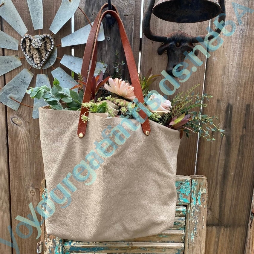Charlie Middleton Taupe Vogue Bespoke Tote Leather Yourgreatfinds