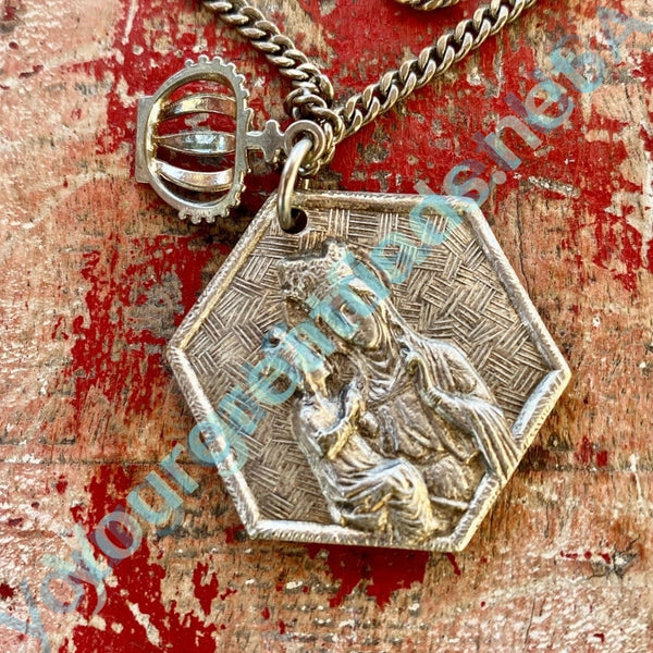 Double st online christopher coin necklace