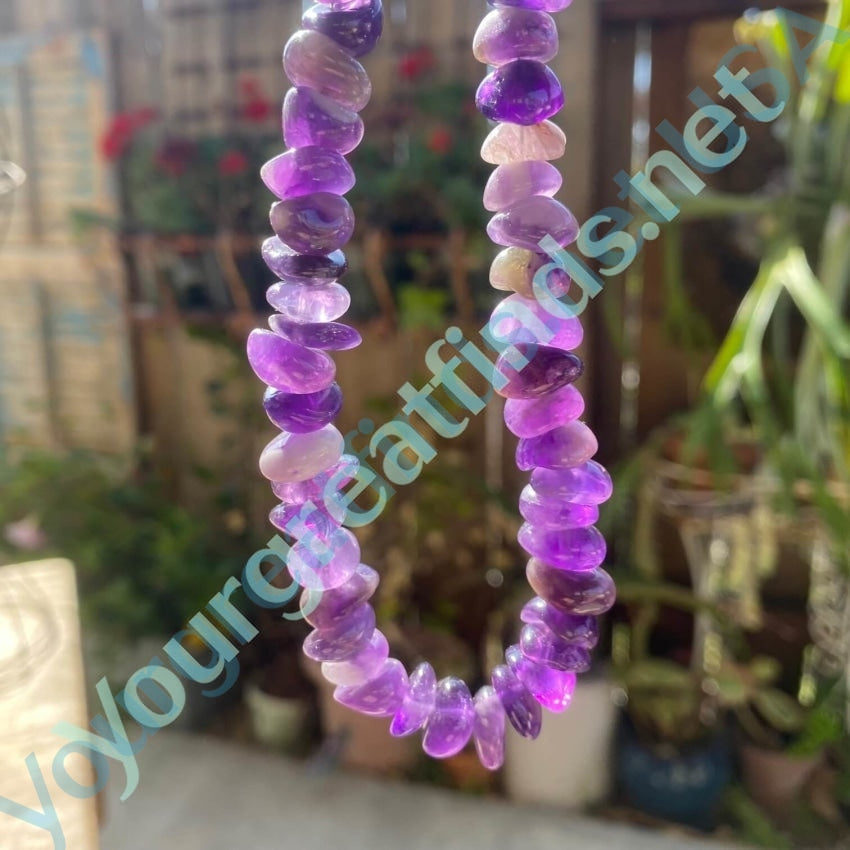 Genuine Amethyst Tumbled Bead Necklace Yourgreatfinds