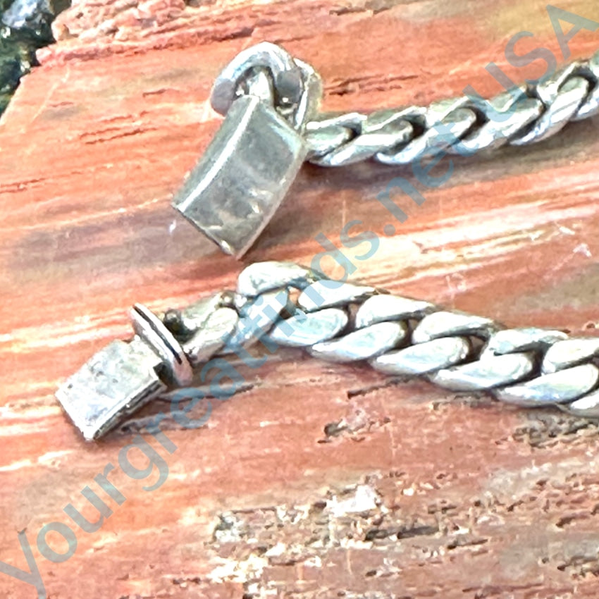 Heavy Vintage Sterling Silver Chain Bracelet