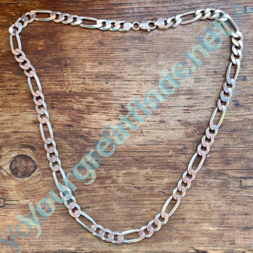 Large Sterling Silver Figaro Chain 24" Long 73 grams Yourgreatfinds