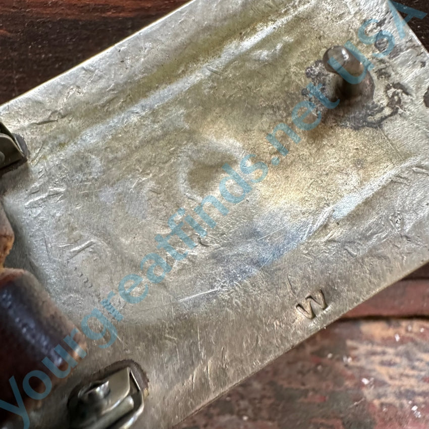 Navajo Nickel Silver Shiprock Mosaic Buckle & Leather Belt