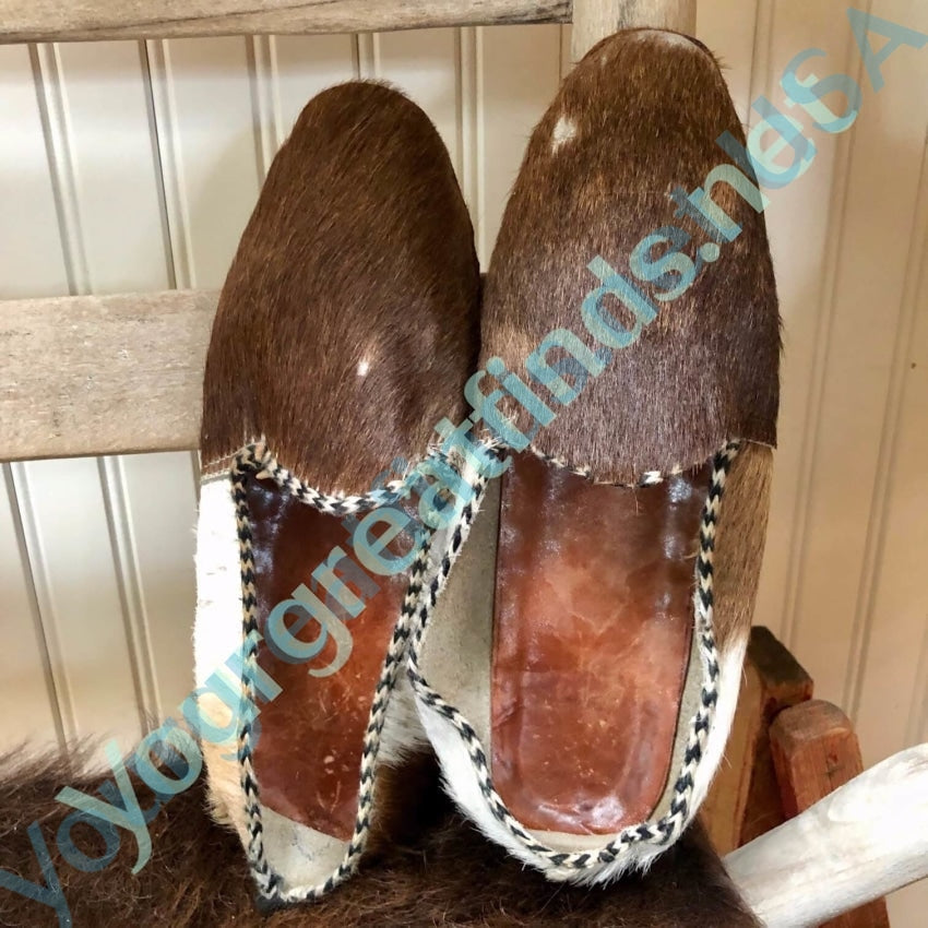 Old Hair on Cowhide Loafer Slippers Shoes 8 Yourgreatfinds
