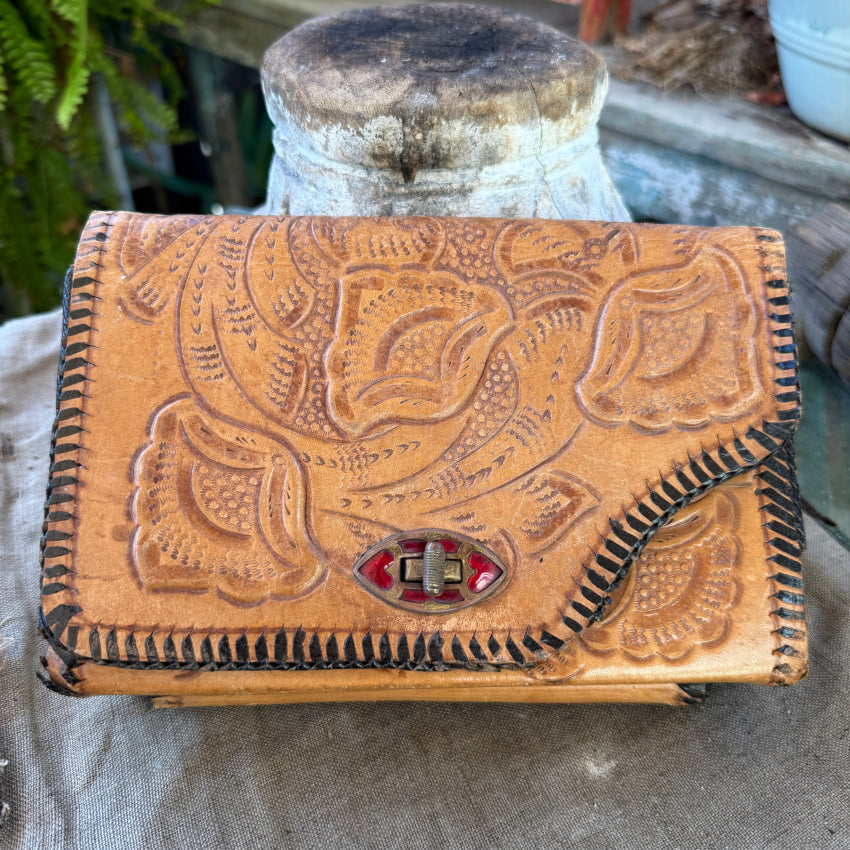 Relic Brand Collection Purse Old Reversible Mexican Tooled Leather