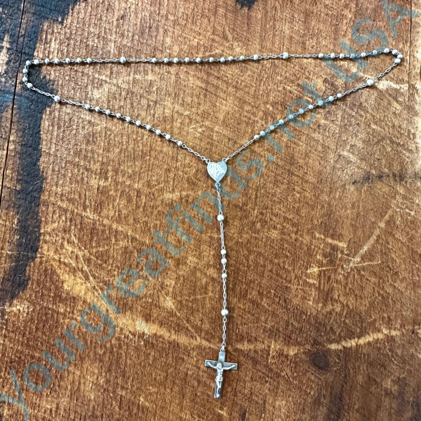 Small Vintage Sterling Silver Rosary