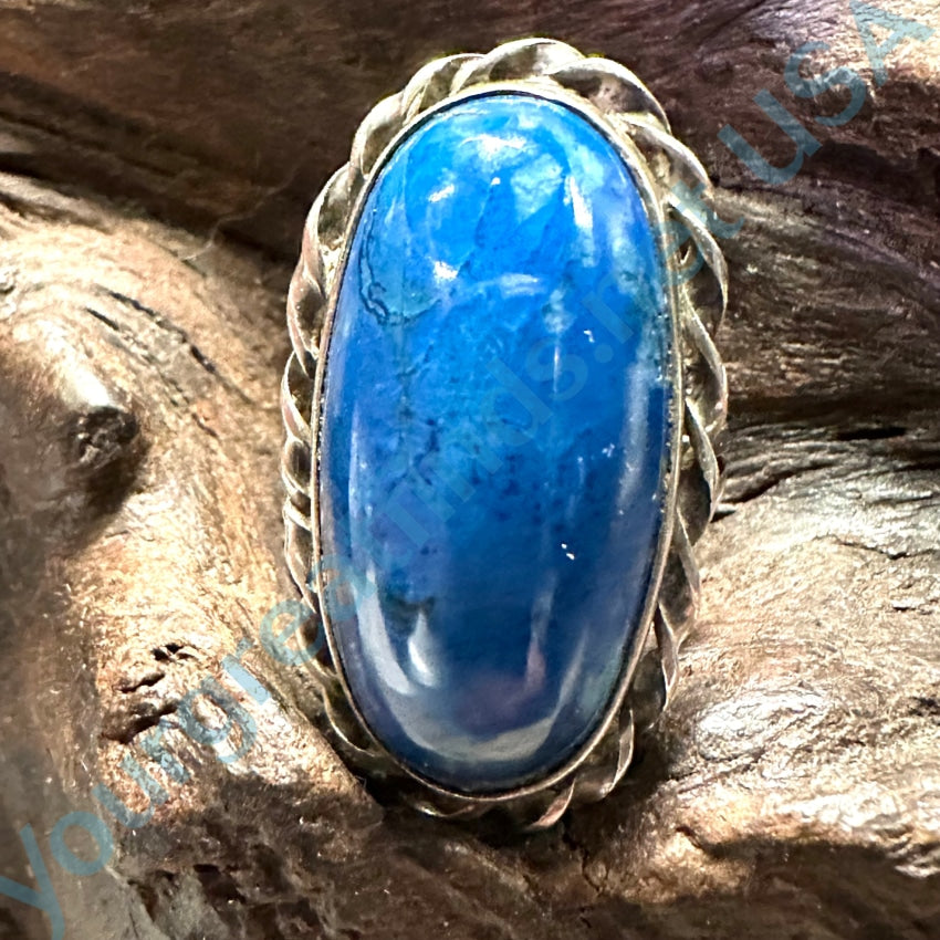 Sterling Silver Blue Lapis Lazuli Long Ring Size 5 Southwestern