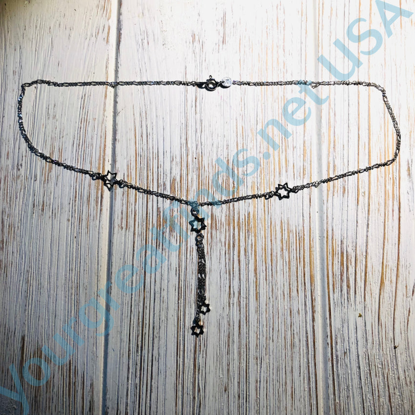 Sterling Silver Chain &amp; Stars Y Necklace