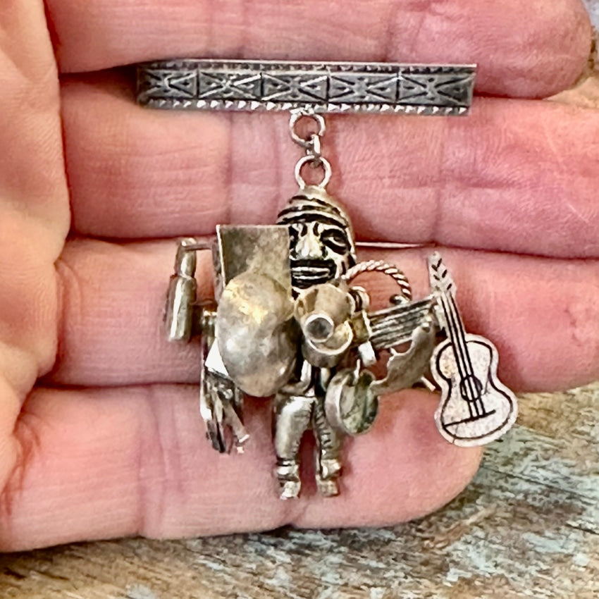 Sterling Silver Mexican Junk Dealer Pin Charms
