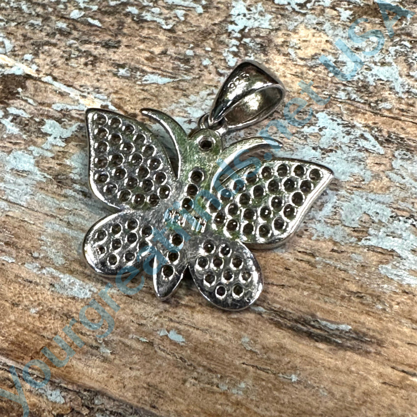 Sterling Silver & Pavé Cubic Zirconia Butterfly Pendant
