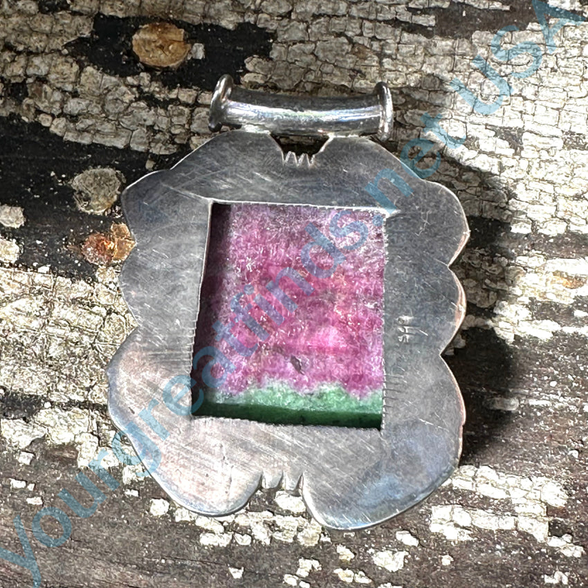 Sterling Silver Ruby Zoisite Large Pendant