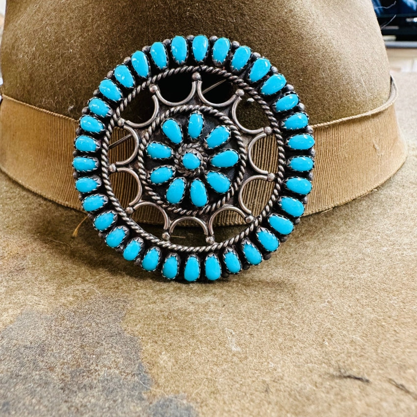 Sterling Rose cheapest Begay Navajo Turquoise Pin