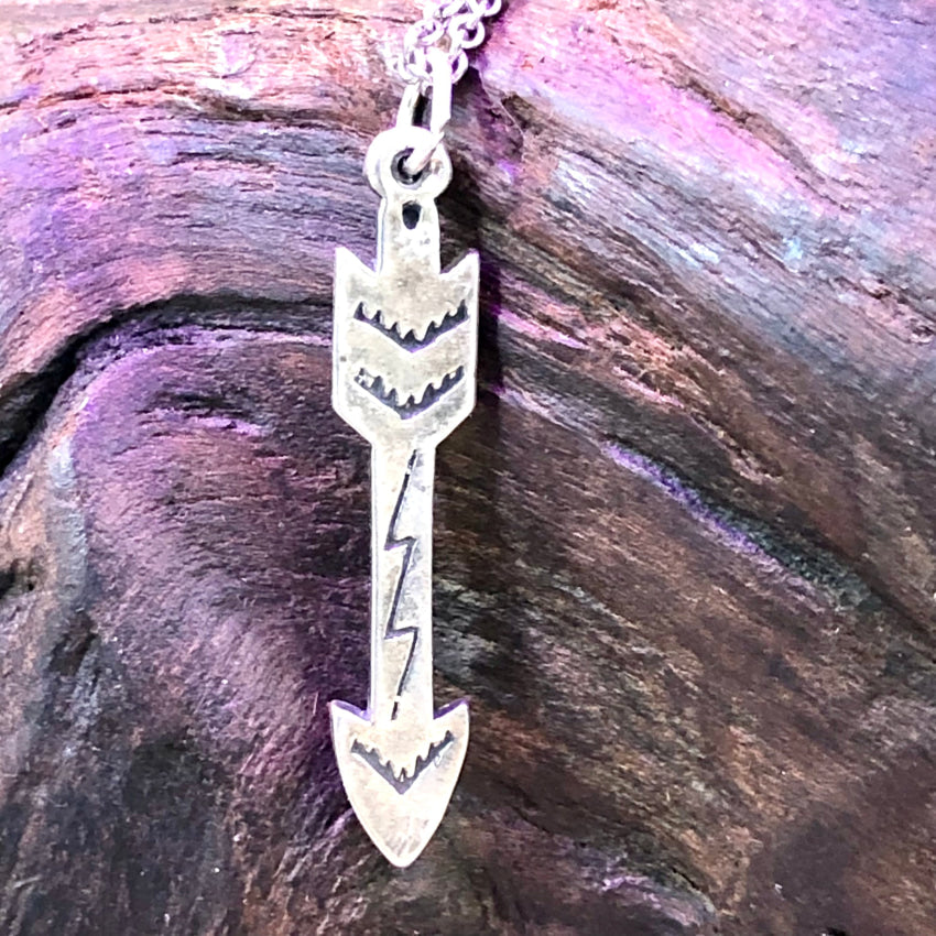 Sun West Silver Co Sterling Arrow Pendant & Chain Necklace