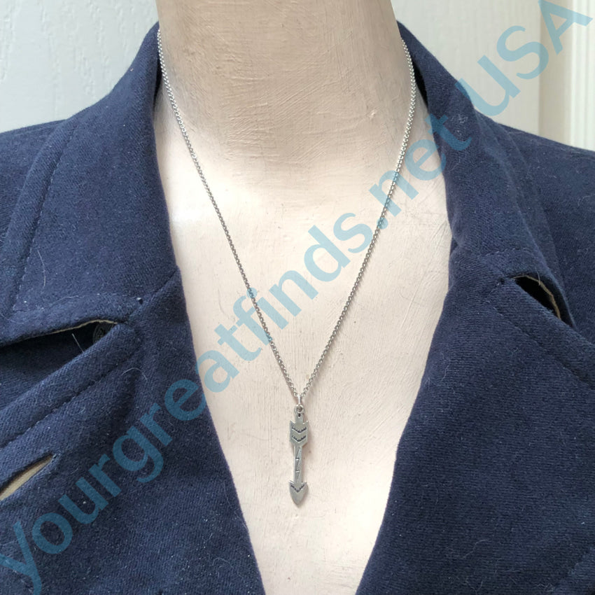 Sun West Silver Co Sterling Arrow Pendant & Chain Necklace