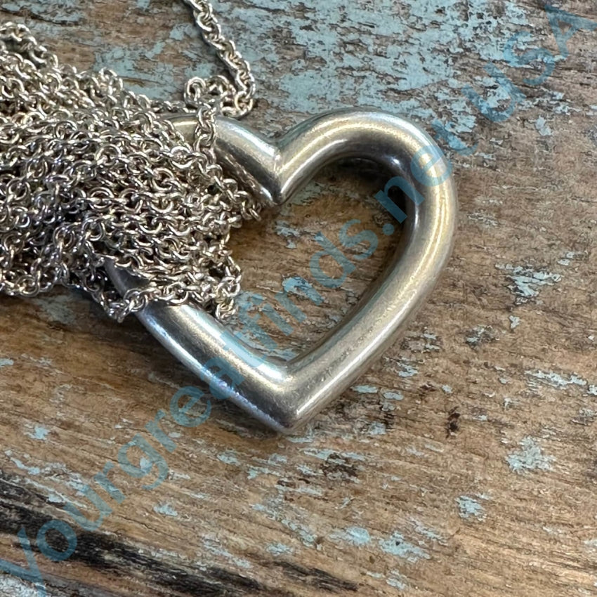 Tiffany & Co Sterling Silver Multiple Strand Heart Necklace