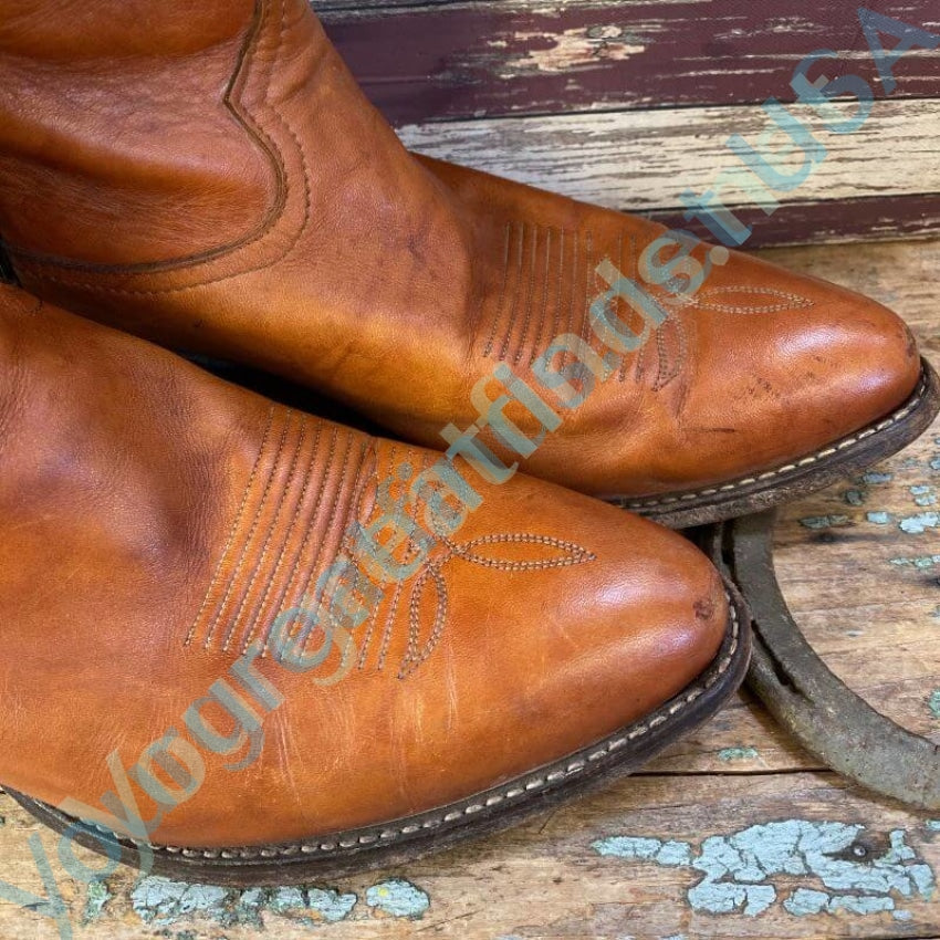 Tony Lama Brown Leather Western Cowboy Boots Vintage Yourgreatfinds