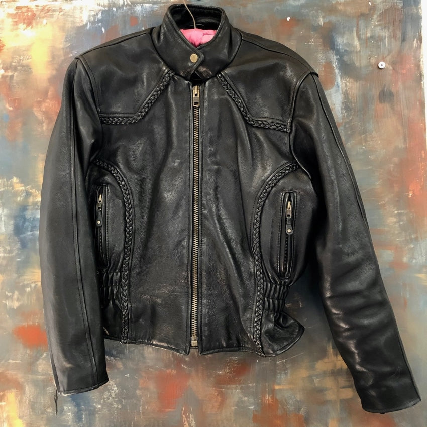 Unik Ultra Black Leather Motorcycle Ladies Jacket – Yourgreatfinds - Main Image