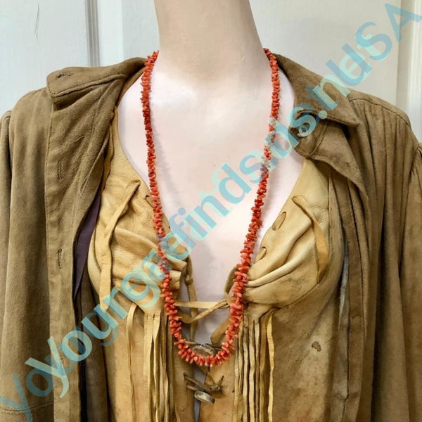 Lot - Southeast Asian Treated Branch Coral Necklace with Cabochon