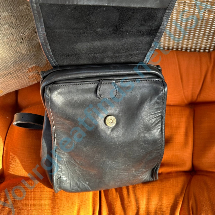Vintage Black Leather Backpack Gabahn Of New York City