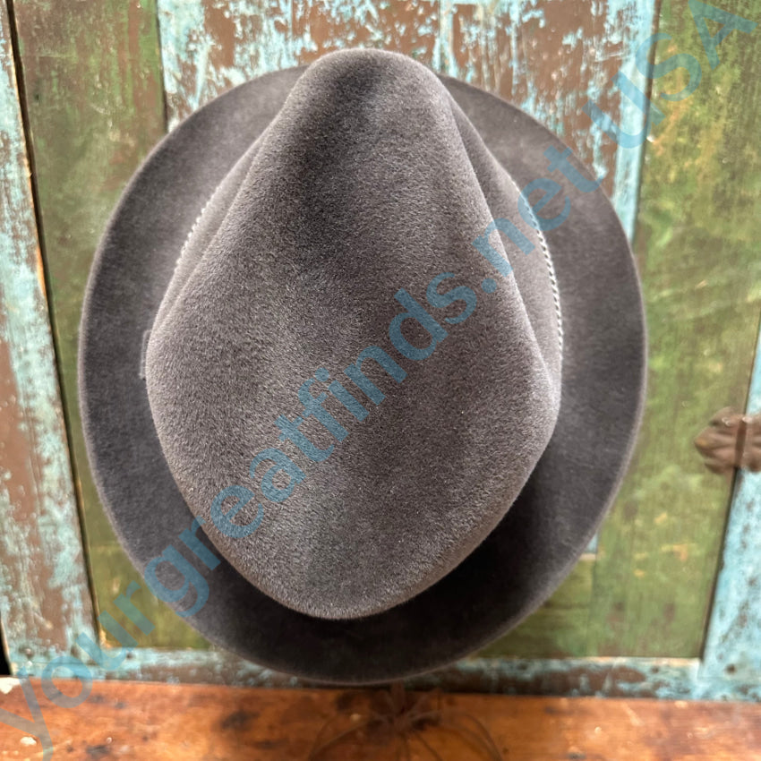Vintage Dobbs Gray Wool Velour Fedora Hat 7 1/4