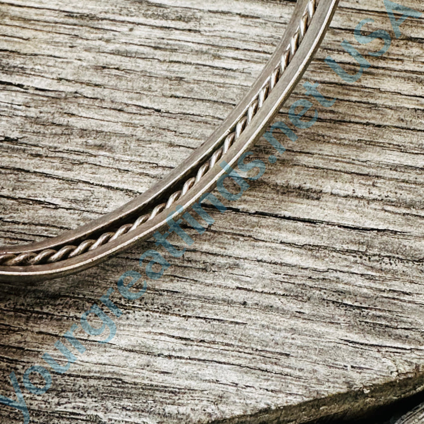 Vintage Handmade Sterling Silver Twisted Wire Cuff Bracelet