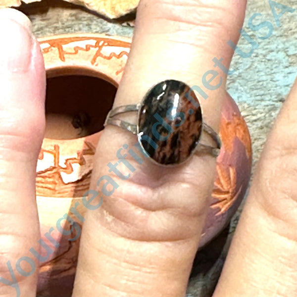 Vintage petrified deals wood ring