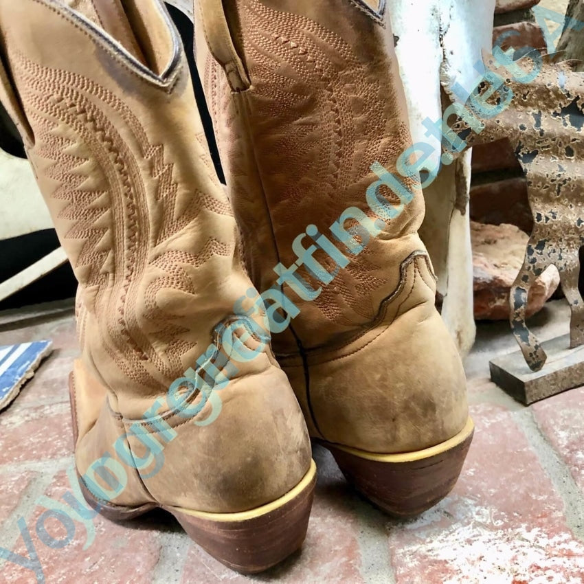 Vintage Mexican Brown Leather Cowgirl Boots size 23 Yourgreatfinds