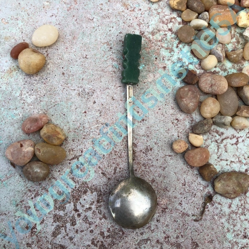 Vintage Mexican Collector Spoon with Carved Jade Handle Sterling Silver Yourgreatfinds