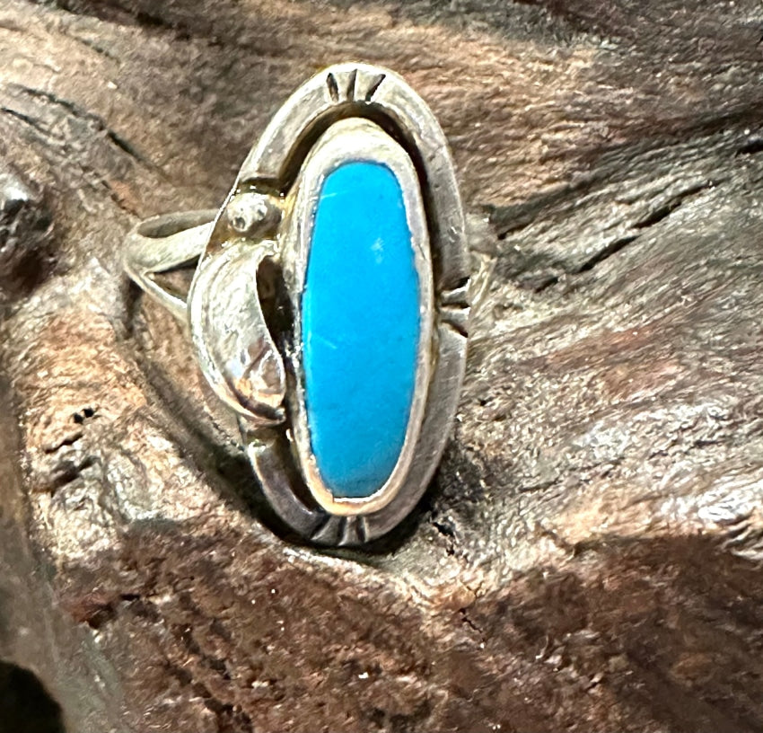 VTG MÉXICO STERLING SILVER TURQUOISE 2024 RING #227