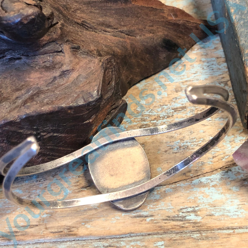 Vintage Navajo Sterling Silver Coral Shadowbox Bracelet
