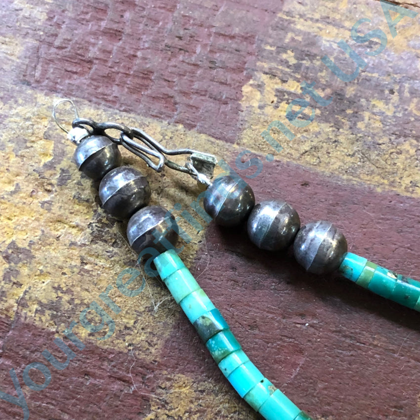 Vintage Pueblo Indian Turquoise Disk Bead Necklace