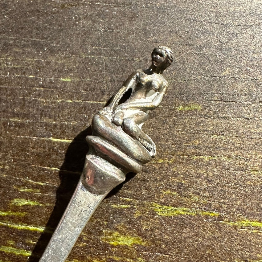 Vintage Solid Sterling Silver Nude Collector Spoon Denmark Bernhard Hertz