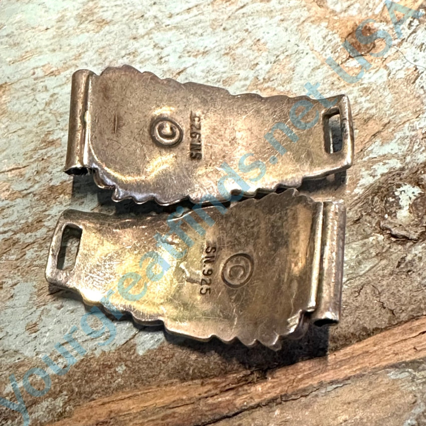 Vintage Southwestern Sterling Silver Appliqué Charolite Watch Band Plates