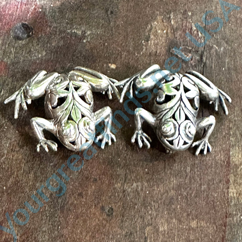 Vintage Sterling Silver Frog Pins