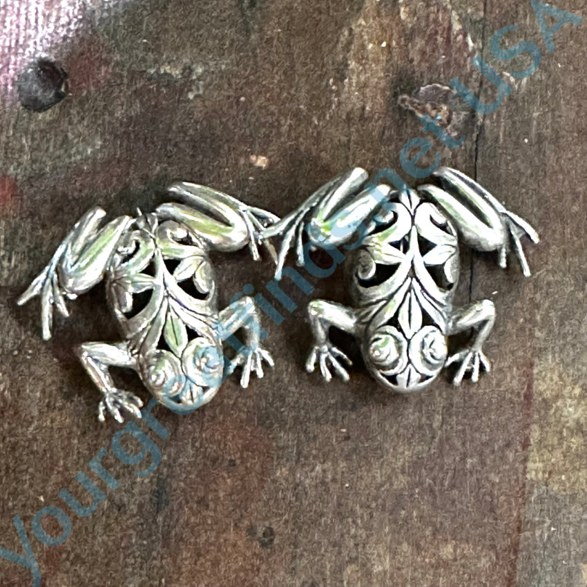 Vintage Sterling Silver Frog Pins