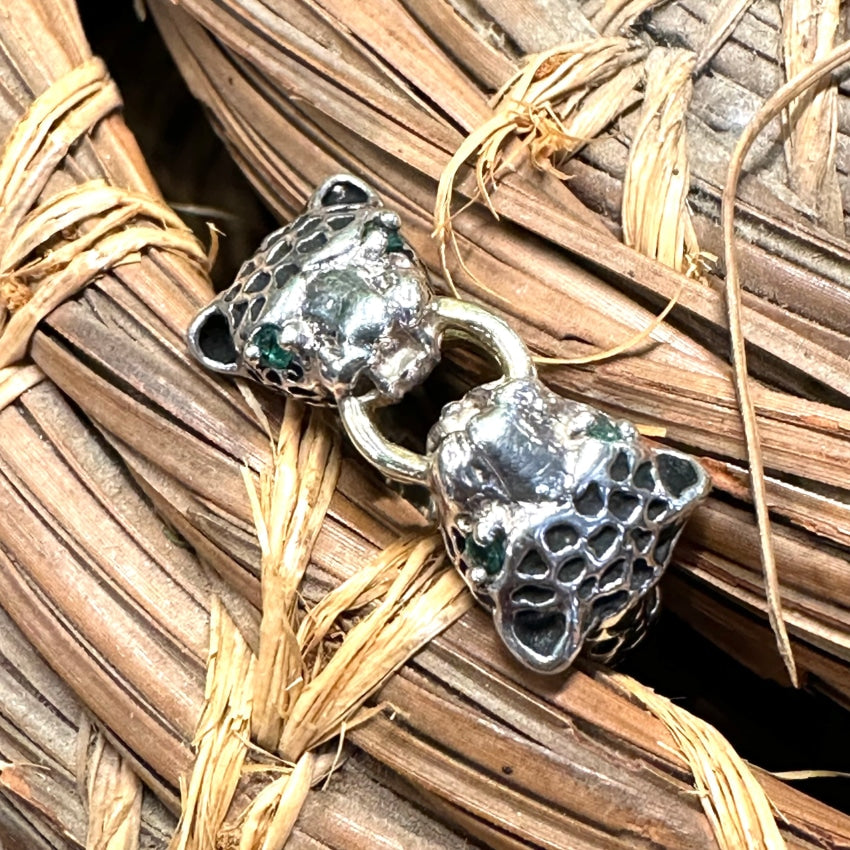 Antik Silber 925 store Ring Panther Leopard Leo Silberring saphir Edelstein Markasiten