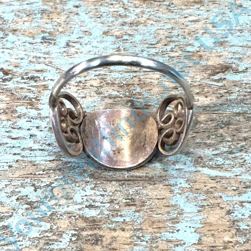 Vintage Sterling Silver Heart Filigree Ring Overlay Design Size 7.5