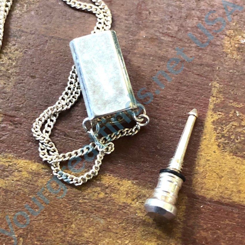 Vintage Sterling Silver Miniature Perfume Bottle Necklace