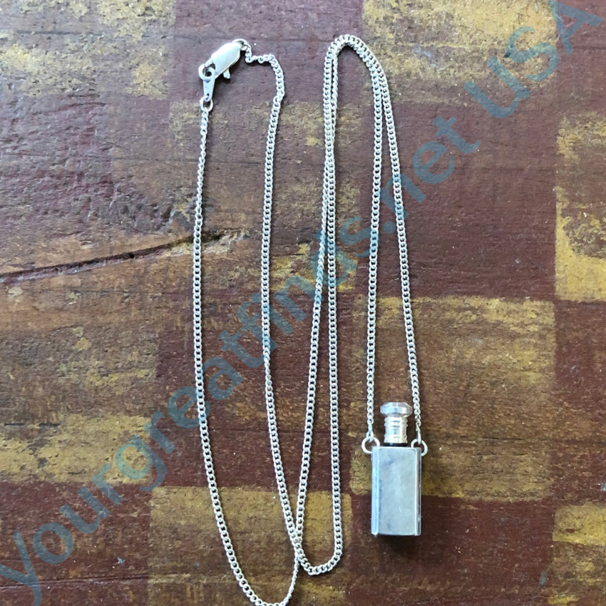 Vintage Sterling Silver Miniature Perfume Bottle Necklace