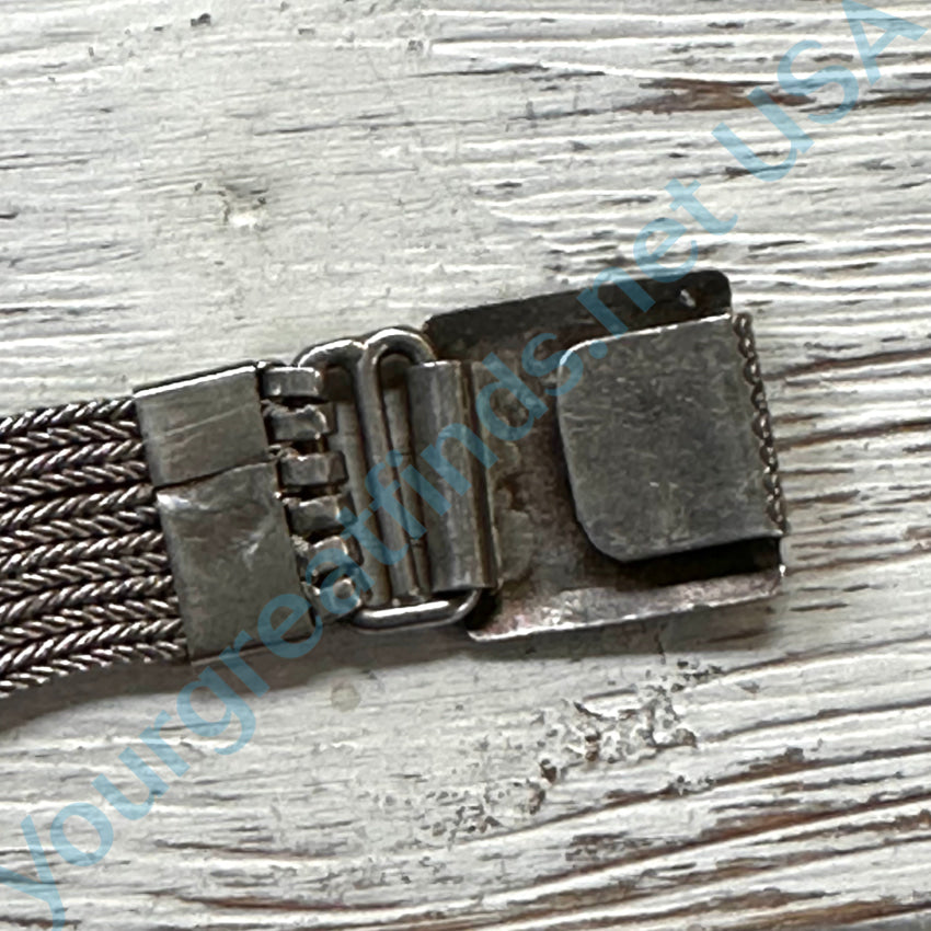 Vintage Sterling Silver Multi-Cable Bracelet Etched Clasp