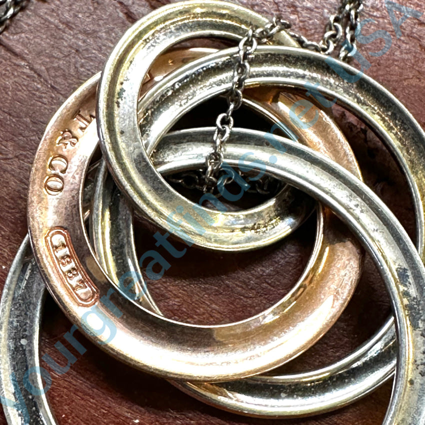 Vintage Tiffany &amp; Co. 4 Interlocking Circle Necklace Sterling Silver