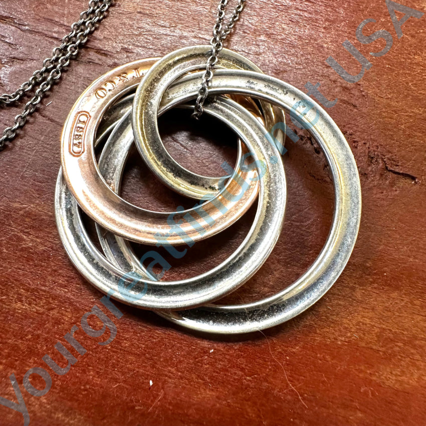 Vintage Tiffany &amp; Co. 4 Interlocking Circle Necklace Sterling Silver