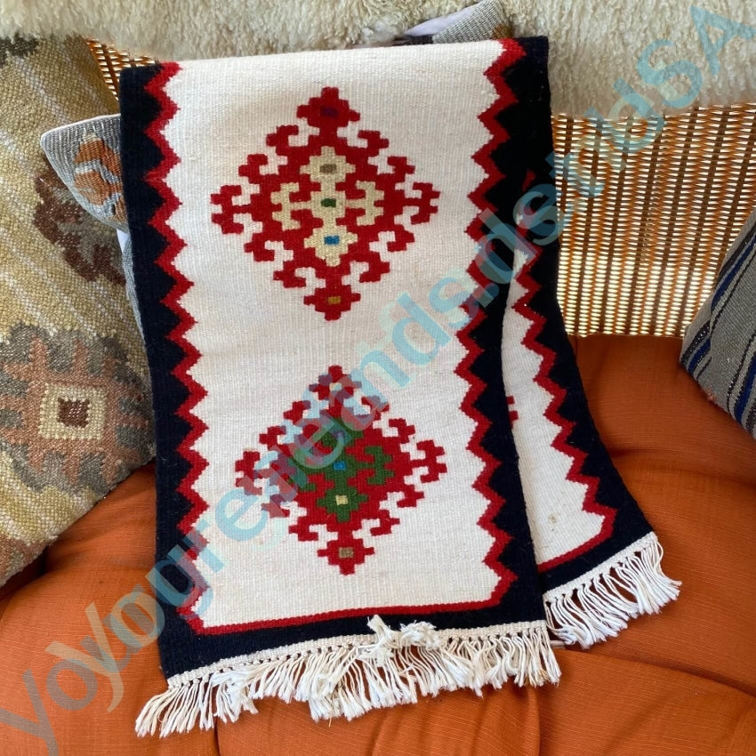 Vintage Wool Loom Woven Table Runner Yourgreatfinds