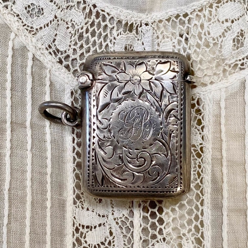 Antique Victorian Sterling Silver Match Safe Vesta London Chatelaine Yourgreatfinds