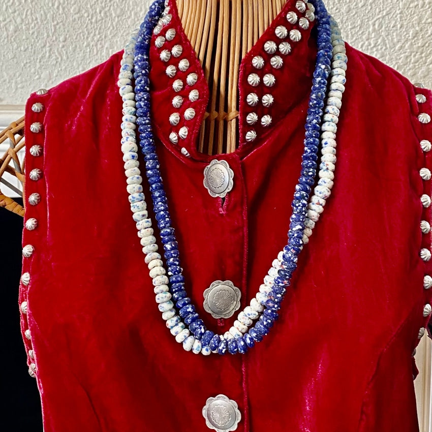 Indigo Blue African Trade Bead Necklaces (2)