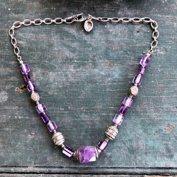 Elegant Amethyst Beads on Sterling Silver Necklace – MomentsHaveYou