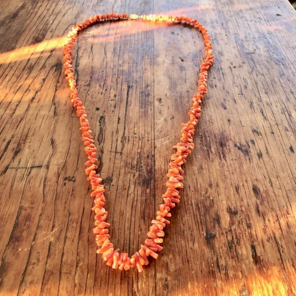 30-50mm Natural Orange Branch Coral Necklace for Women 18 Long Necklace  Jewelry