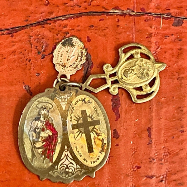 Vintage Brass and Copper Devotional Metals Pendant Charms