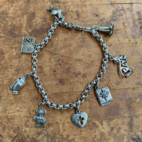 Vintage Charm Bracelet Sterling Silver